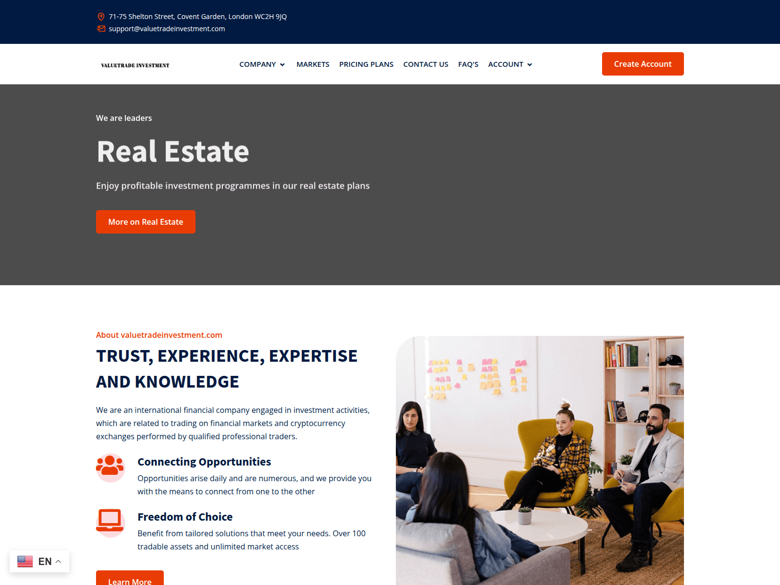 valuetradeinvestment.com のスクリーンショット