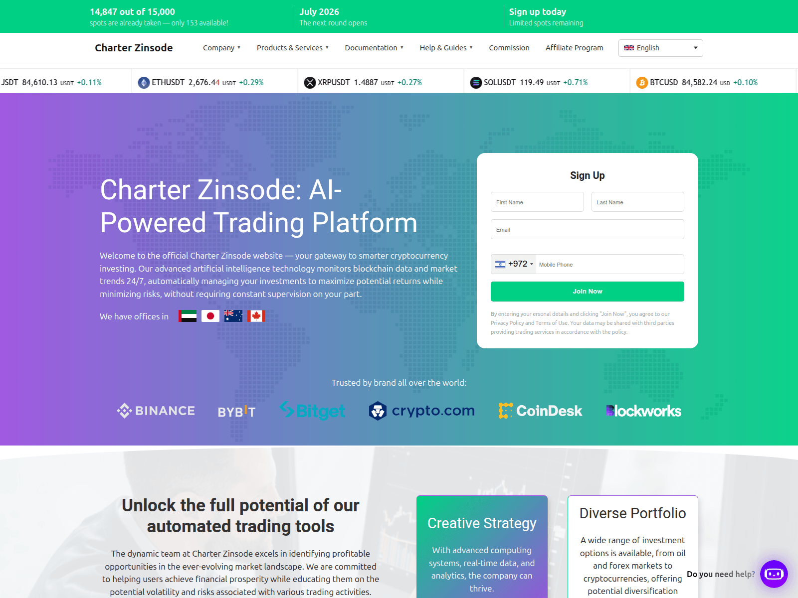 Capture d’écran de charter-zinsode.com