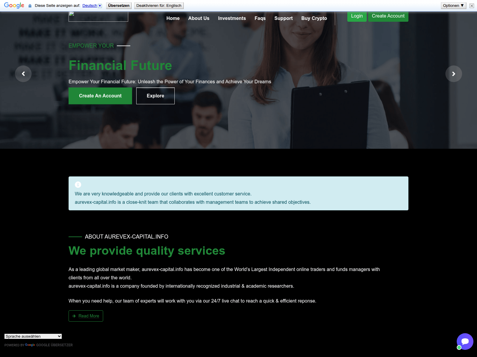 Screenshot of aurevex-capital.info