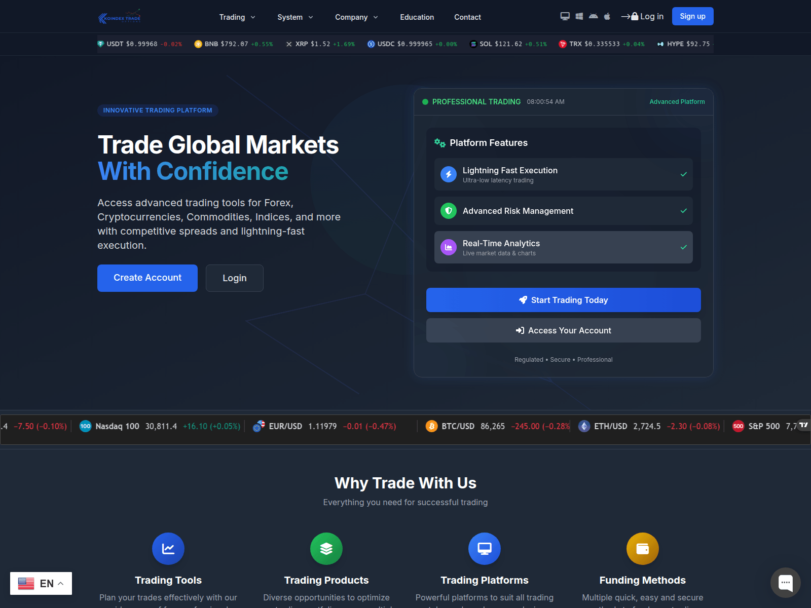 Screenshot of koindextradeoption.com