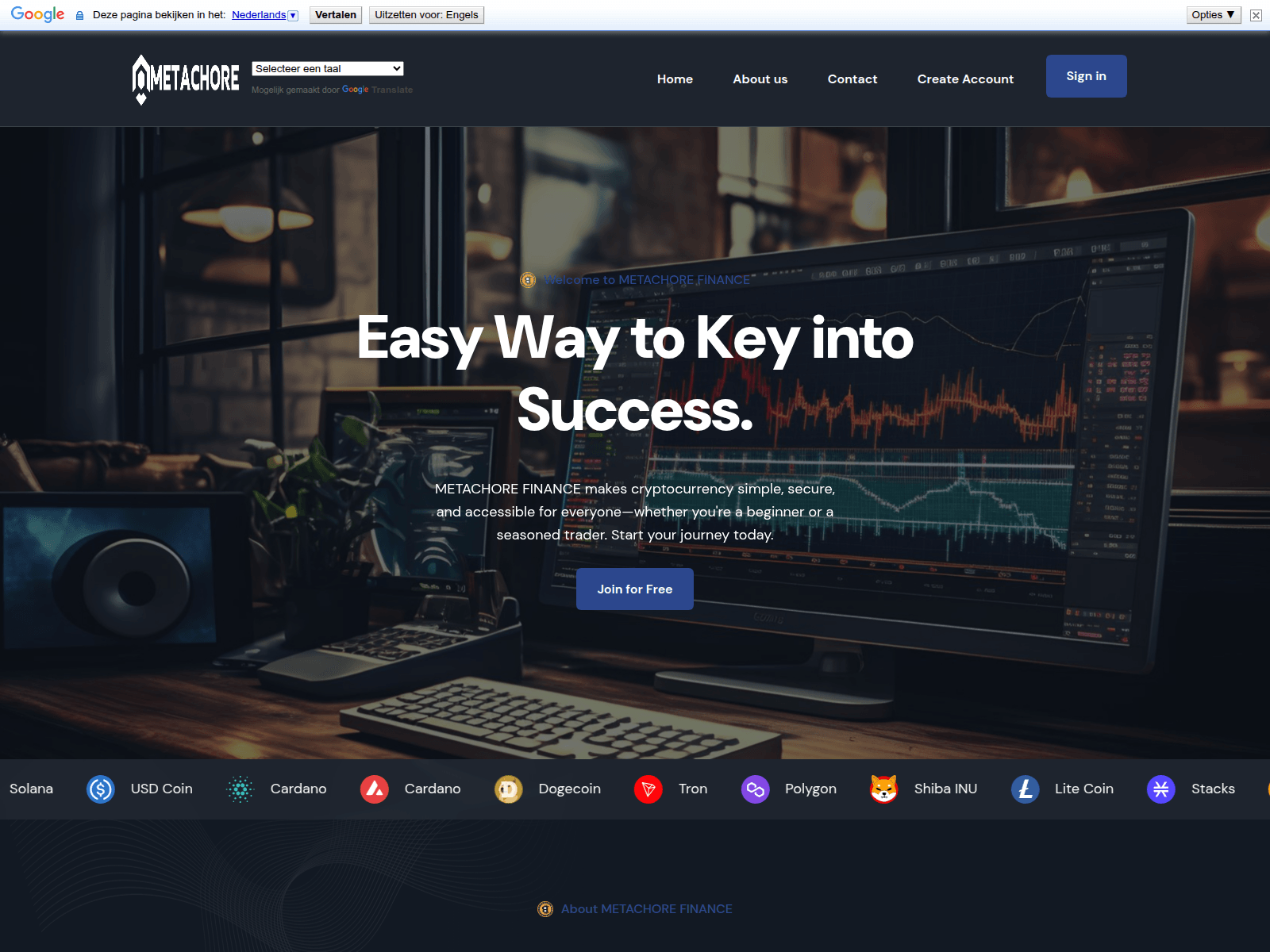 Screenshot of metachore.net