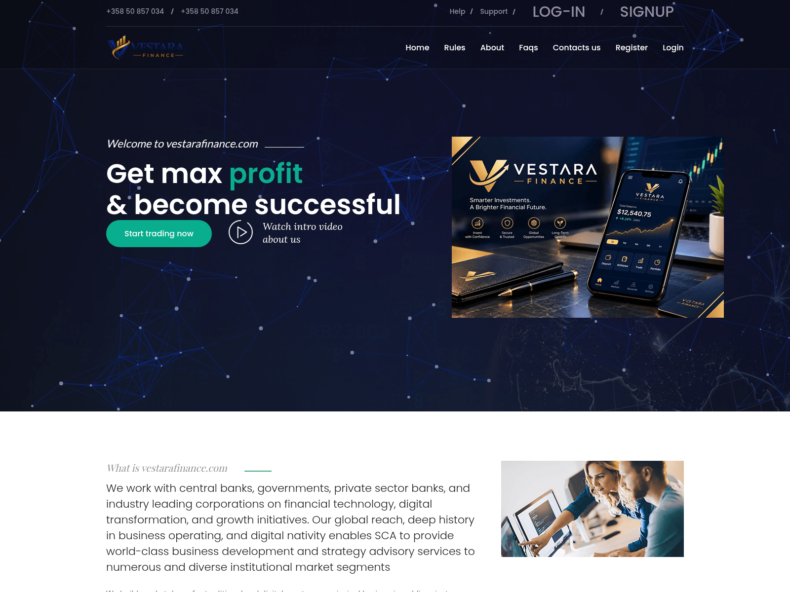 Screenshot of vestarafinance.com