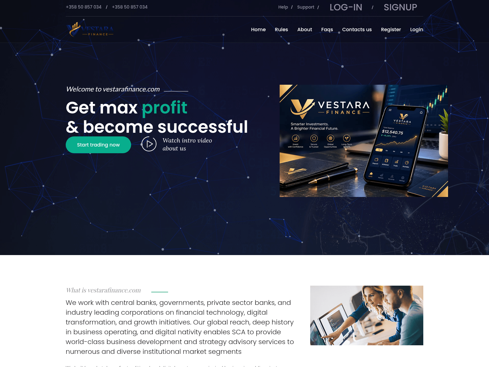 Screenshot of vestarafinance.com