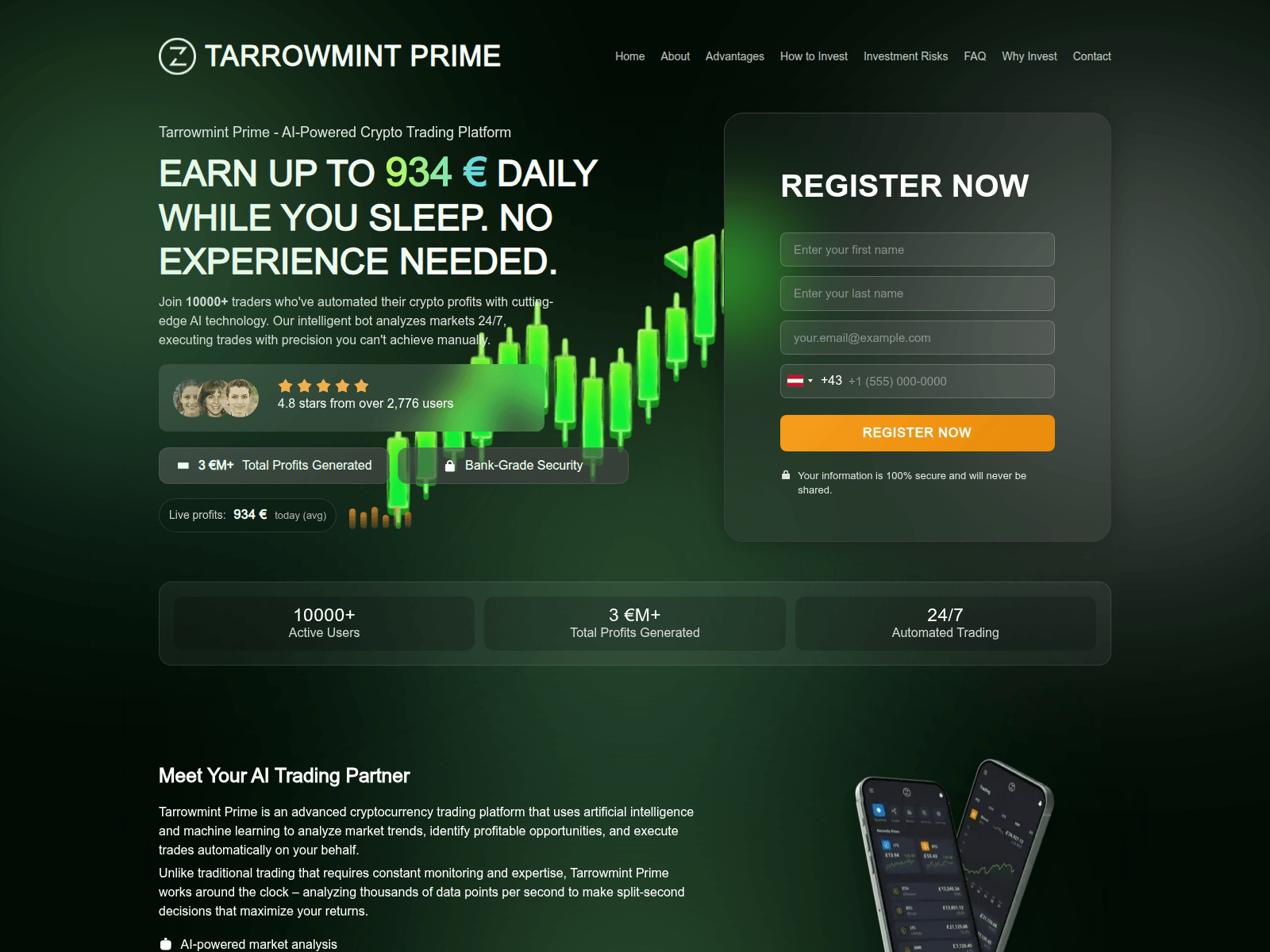 Знімок екрана tarrowmintprime.net