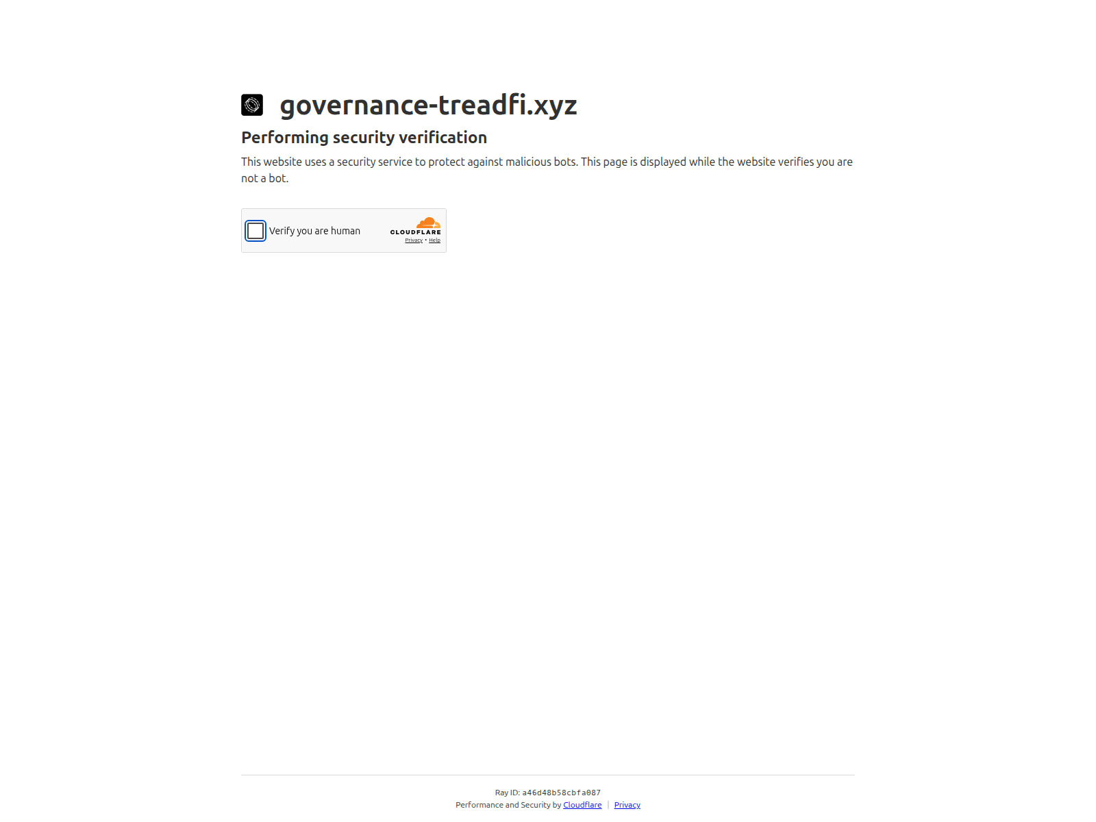 Tangkapan layar governance-treadfi.xyz