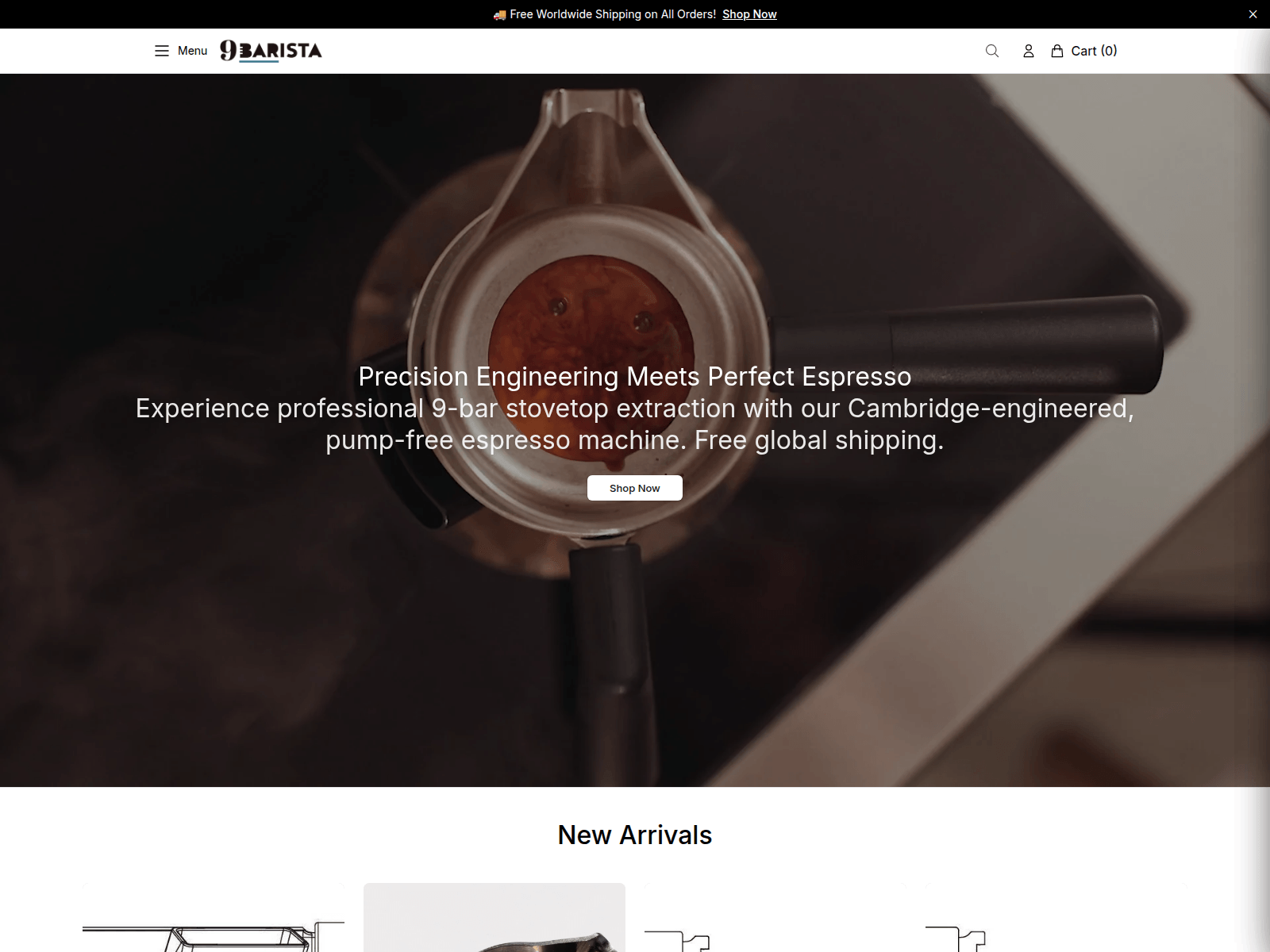 Screenshot von baristaluxe.shop