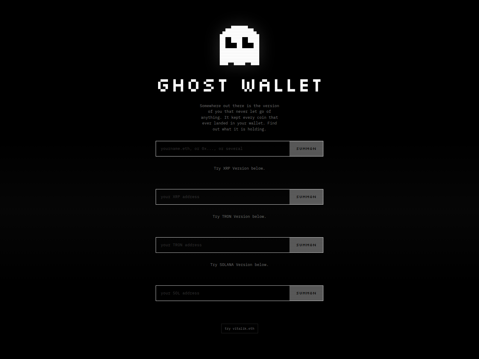 Снимок экрана ghost-wallets.xyz