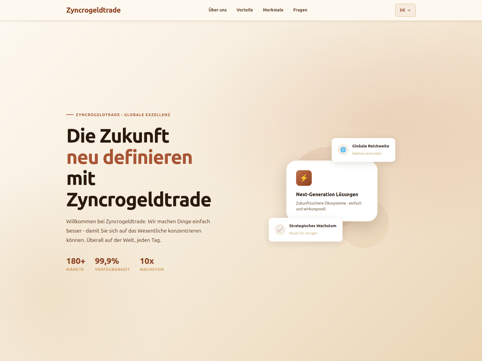 Screenshot of zyncrogeldtradetrade.de