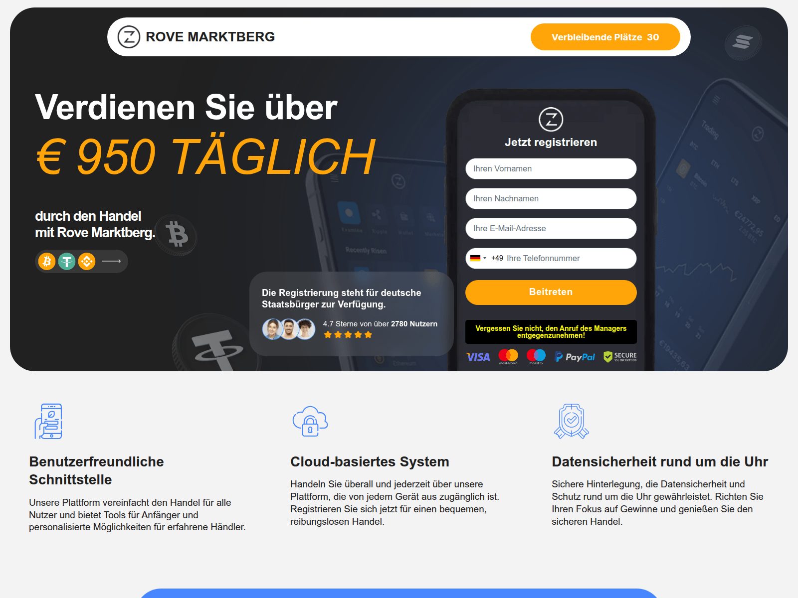 Screenshot of rovemarktberg.de