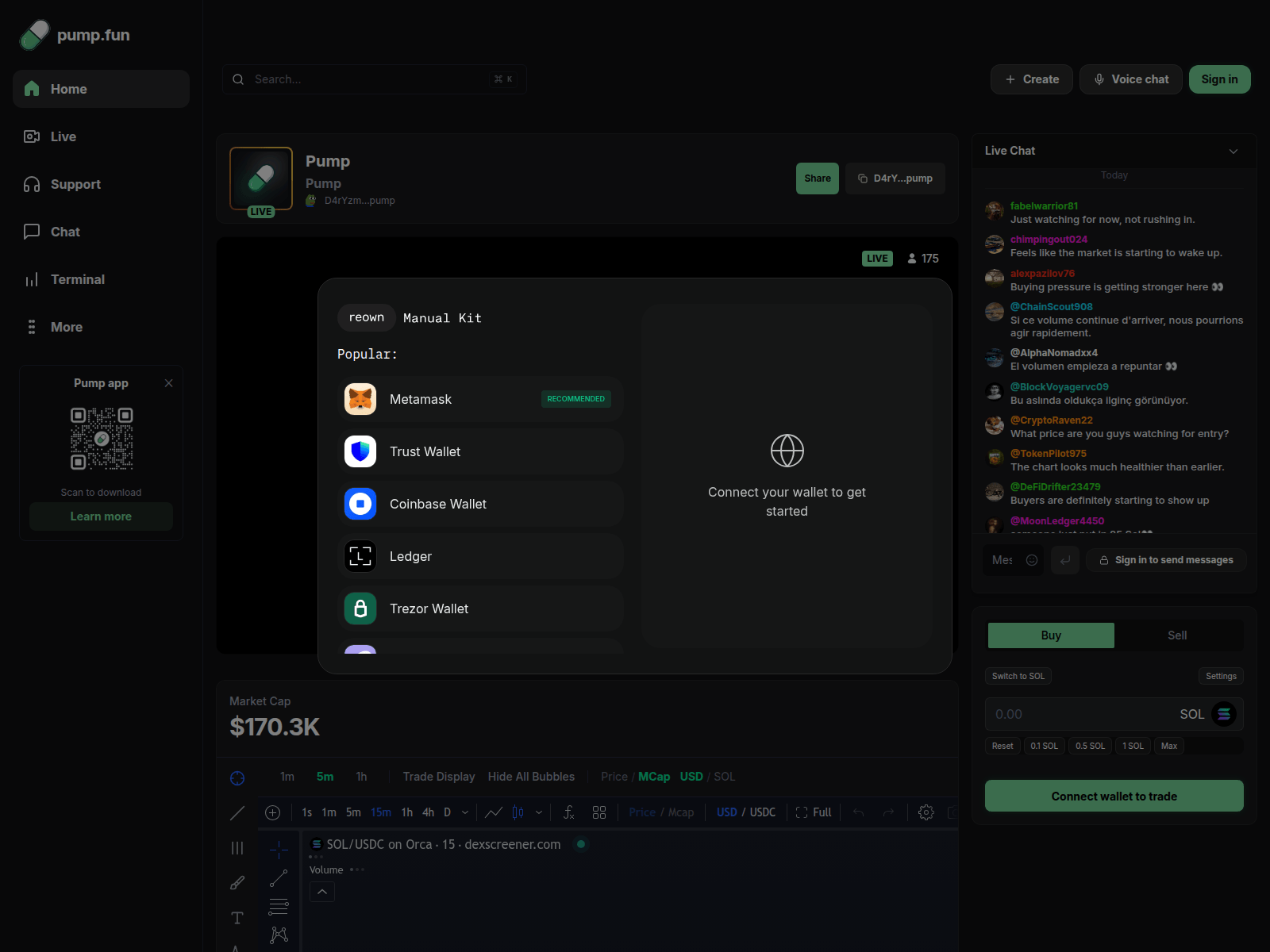 Screenshot of pump-coin-live.fun