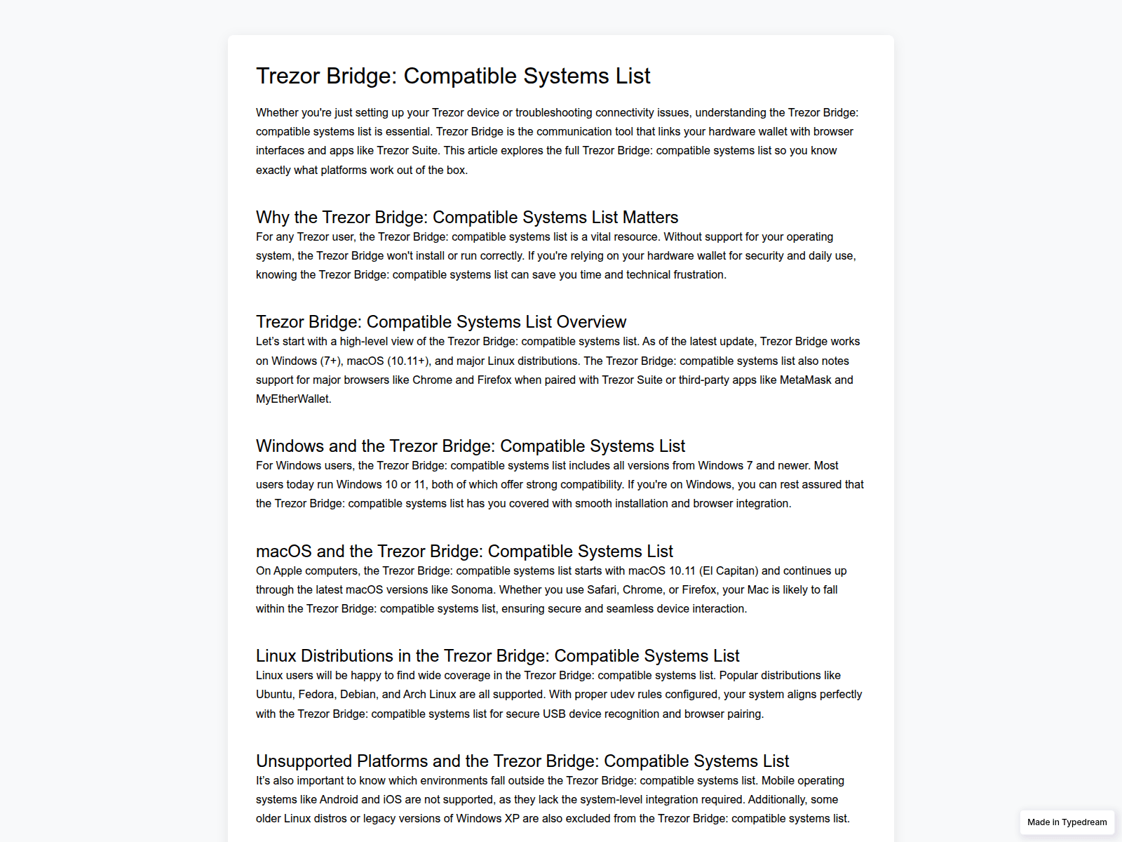 Screenshot of web-trezor--bridge.typedream.app