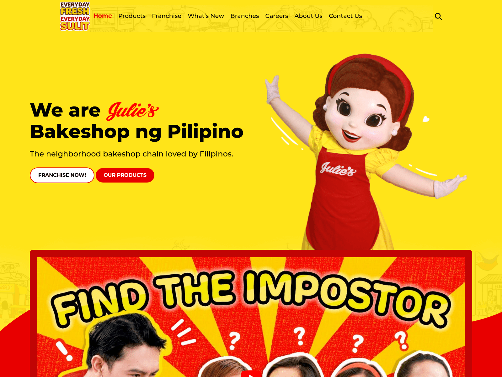 Screenshot of juliesbakeshop.com.ph