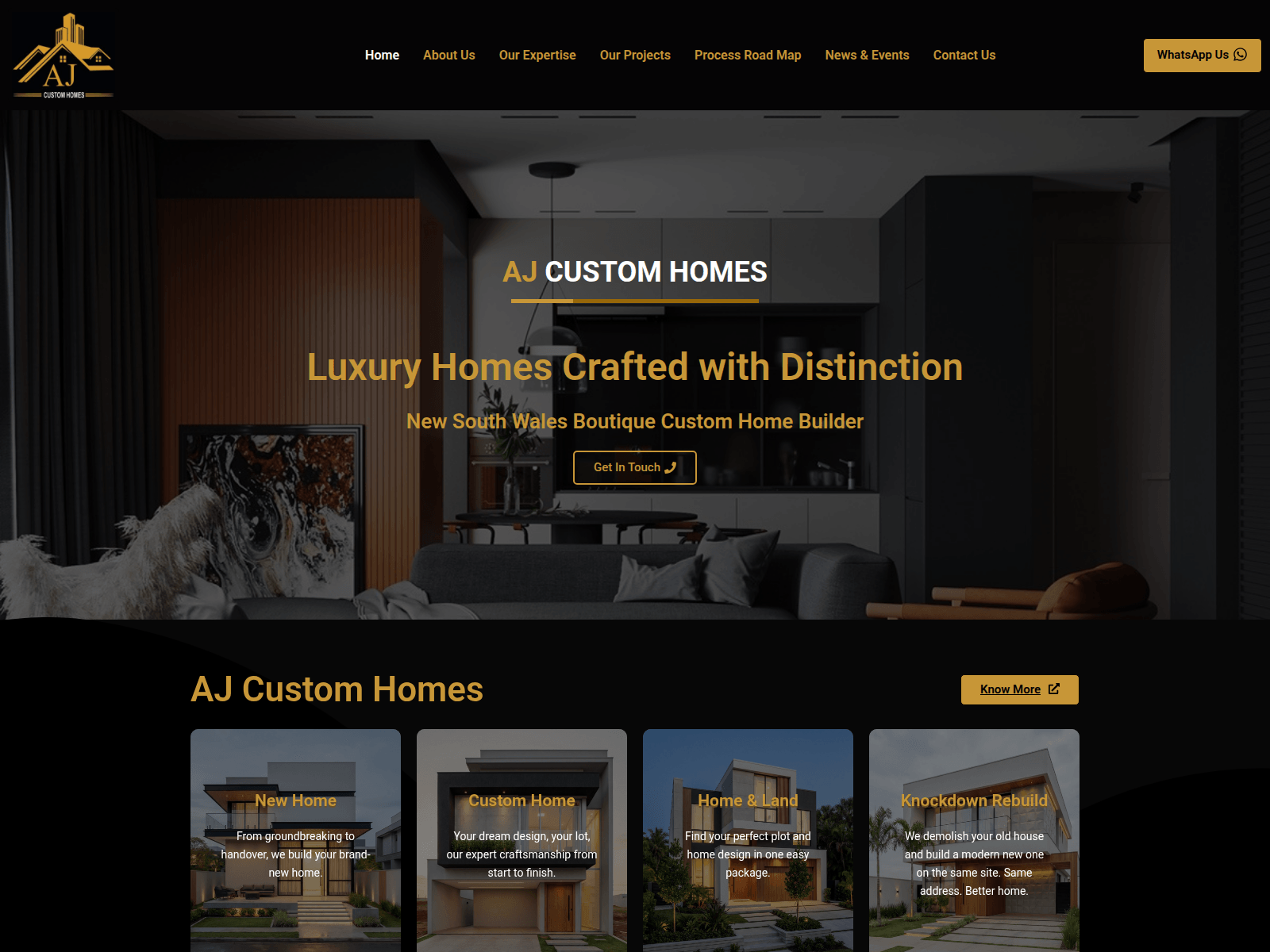 Screenshot of ajcustomhomes.au