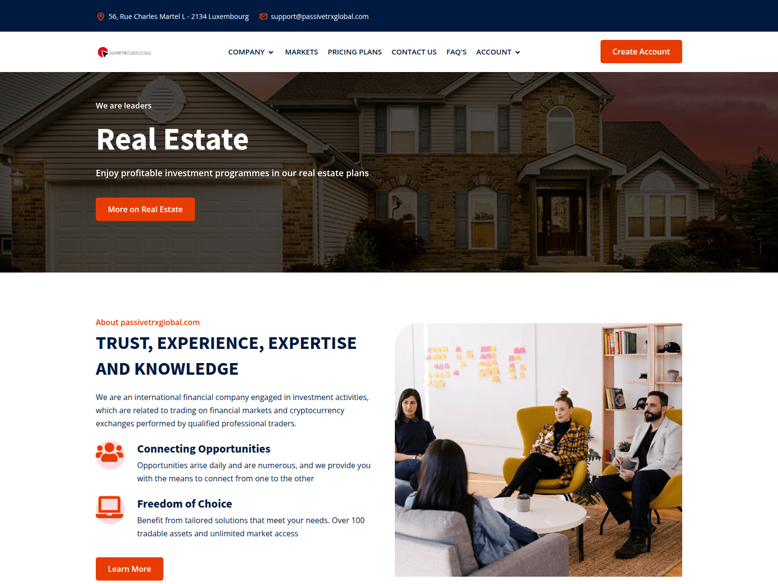 Screenshot of passivetrxglobal.com