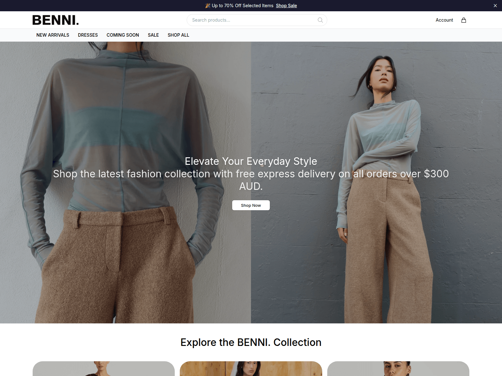 Screenshot of bennitrends.shop