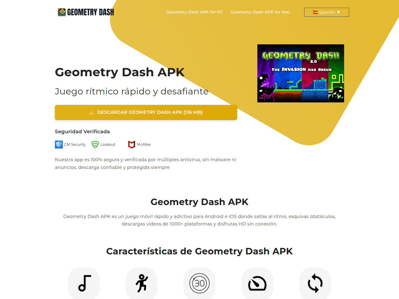 Screenshot von geometrydashapps.com