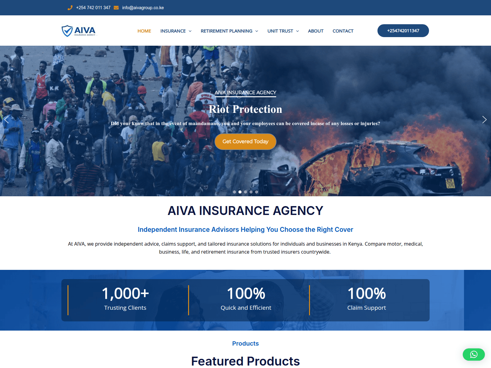 Screenshot of aivagroup.co.ke