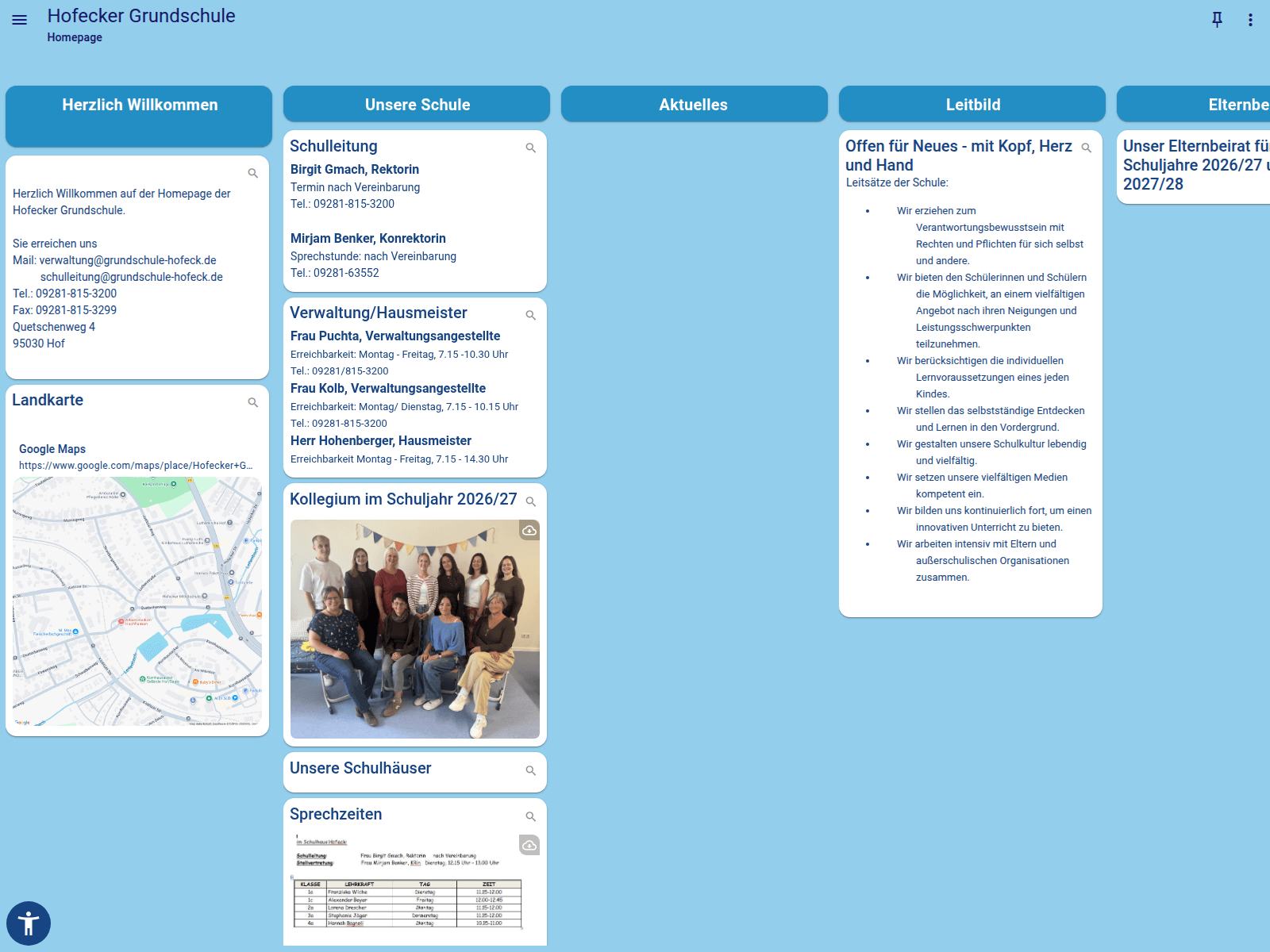 Screenshot of grundschule-hofeck.de
