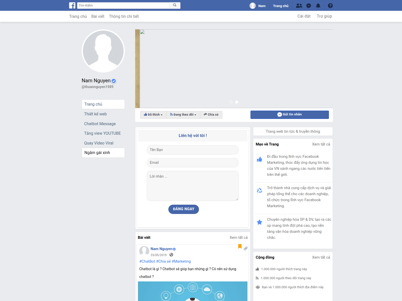 Screenshot of facebook.web1click.com