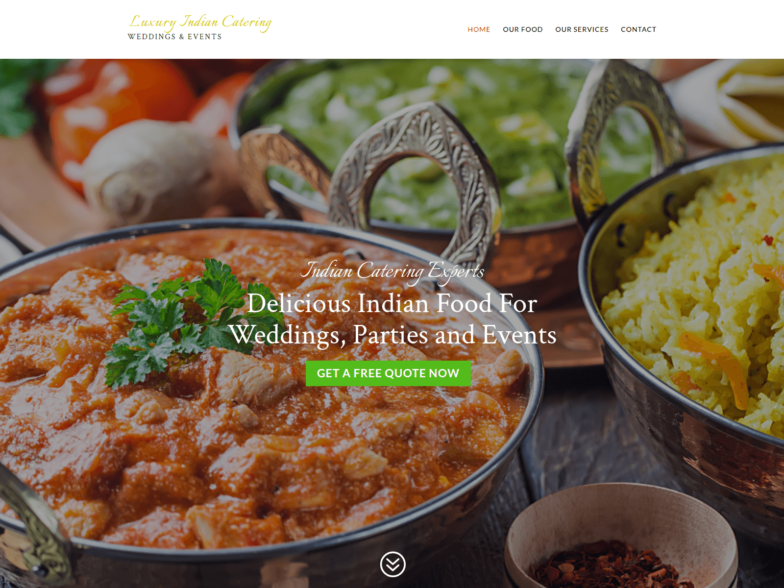 لقطة شاشة لـ luxuryindiancatering.co.uk