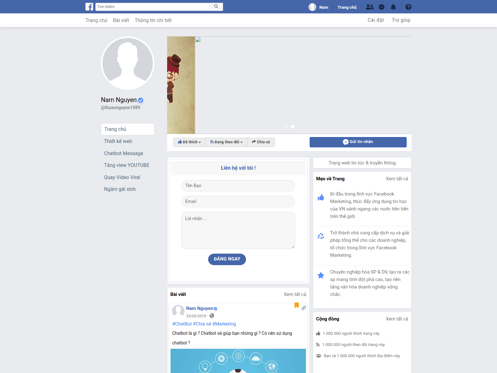 Screenshot of facebook.web1click.com