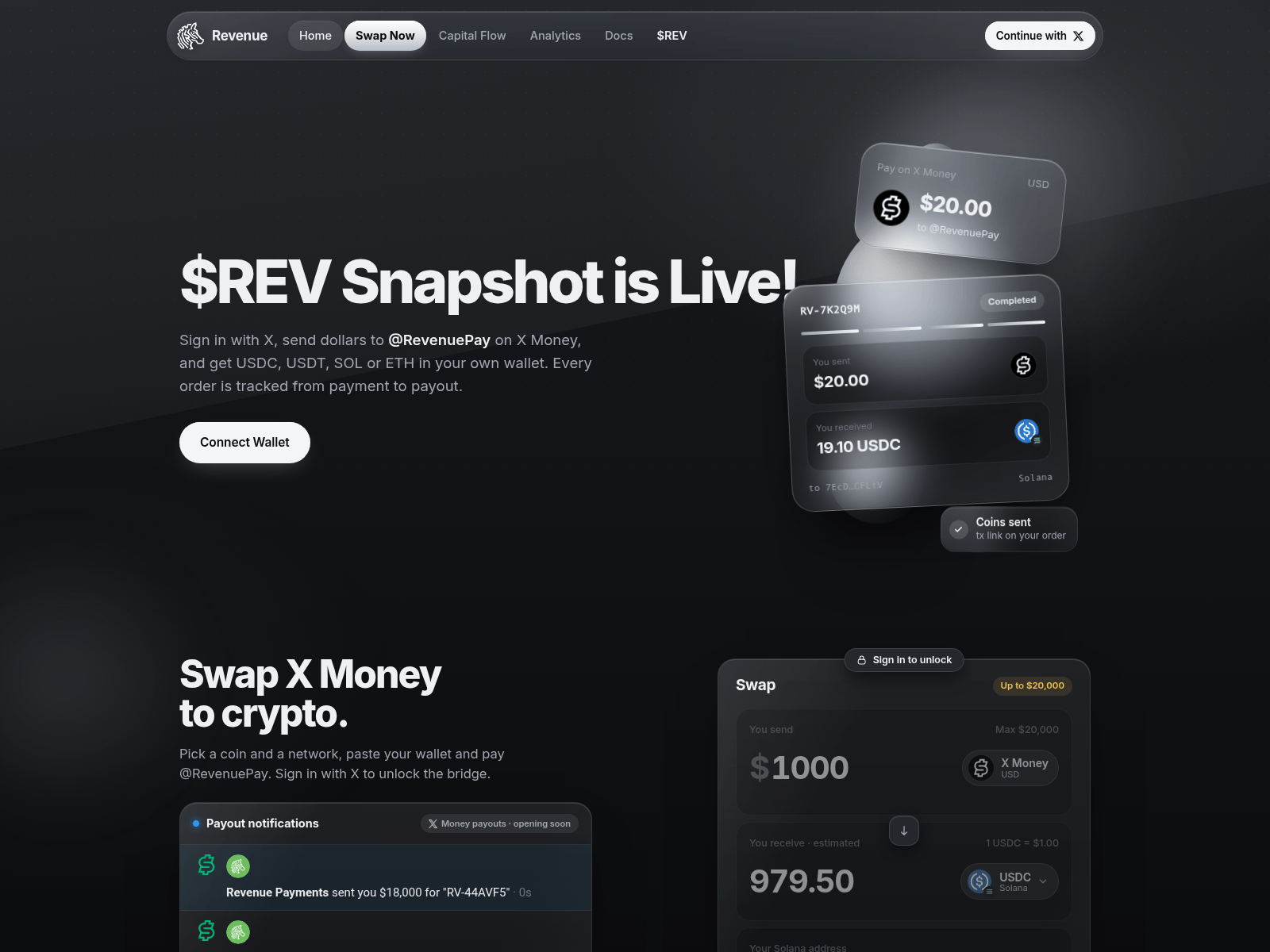 Screenshot von revenuedet.xyz