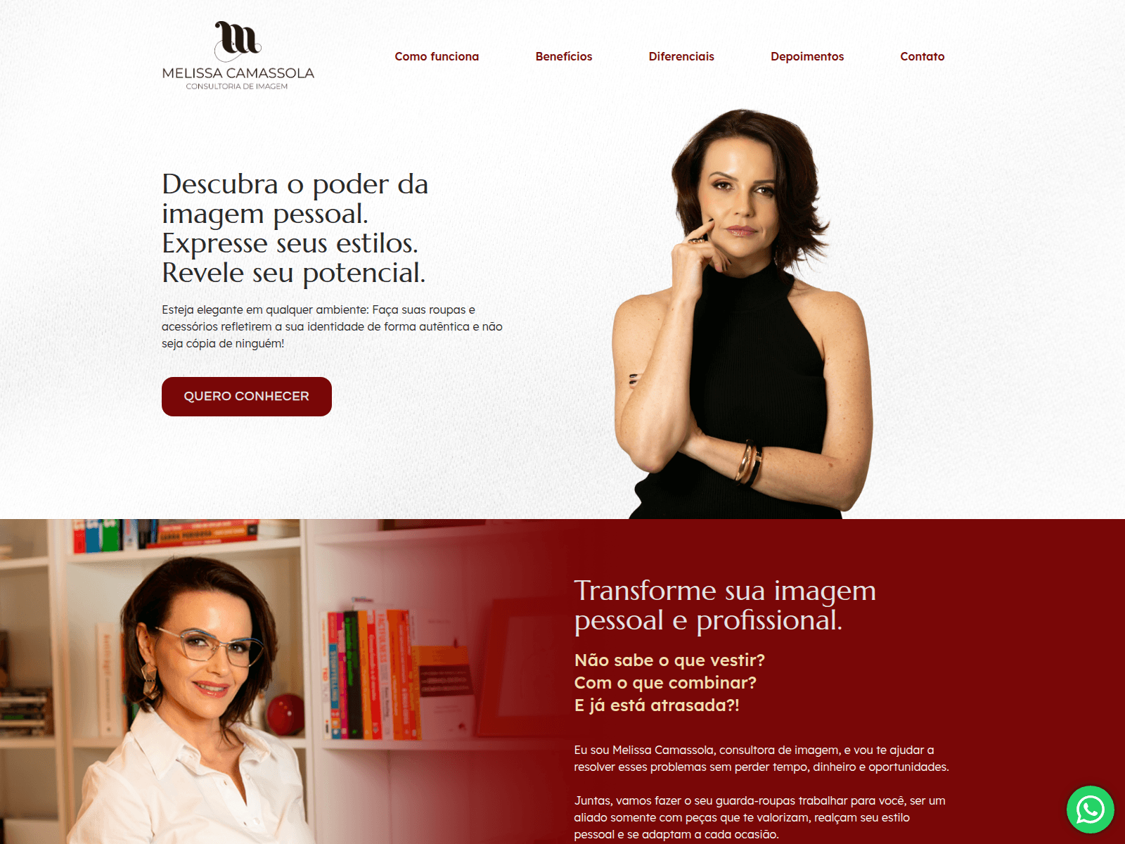 Screenshot of melissacamassola.com.br