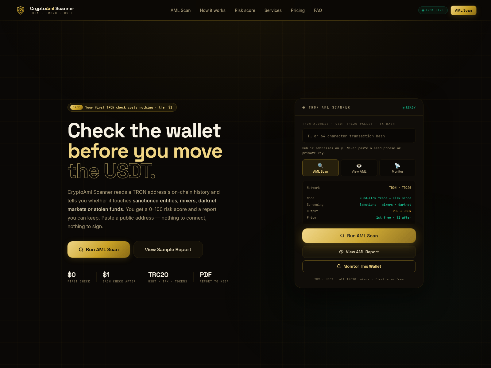 Screenshot of cryptoaml-scanner.vercel.app