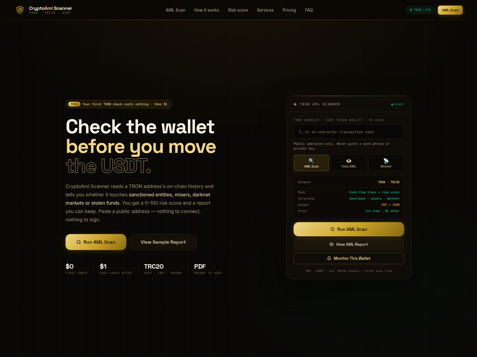 Screenshot of cryptoaml-scanner.vercel.app