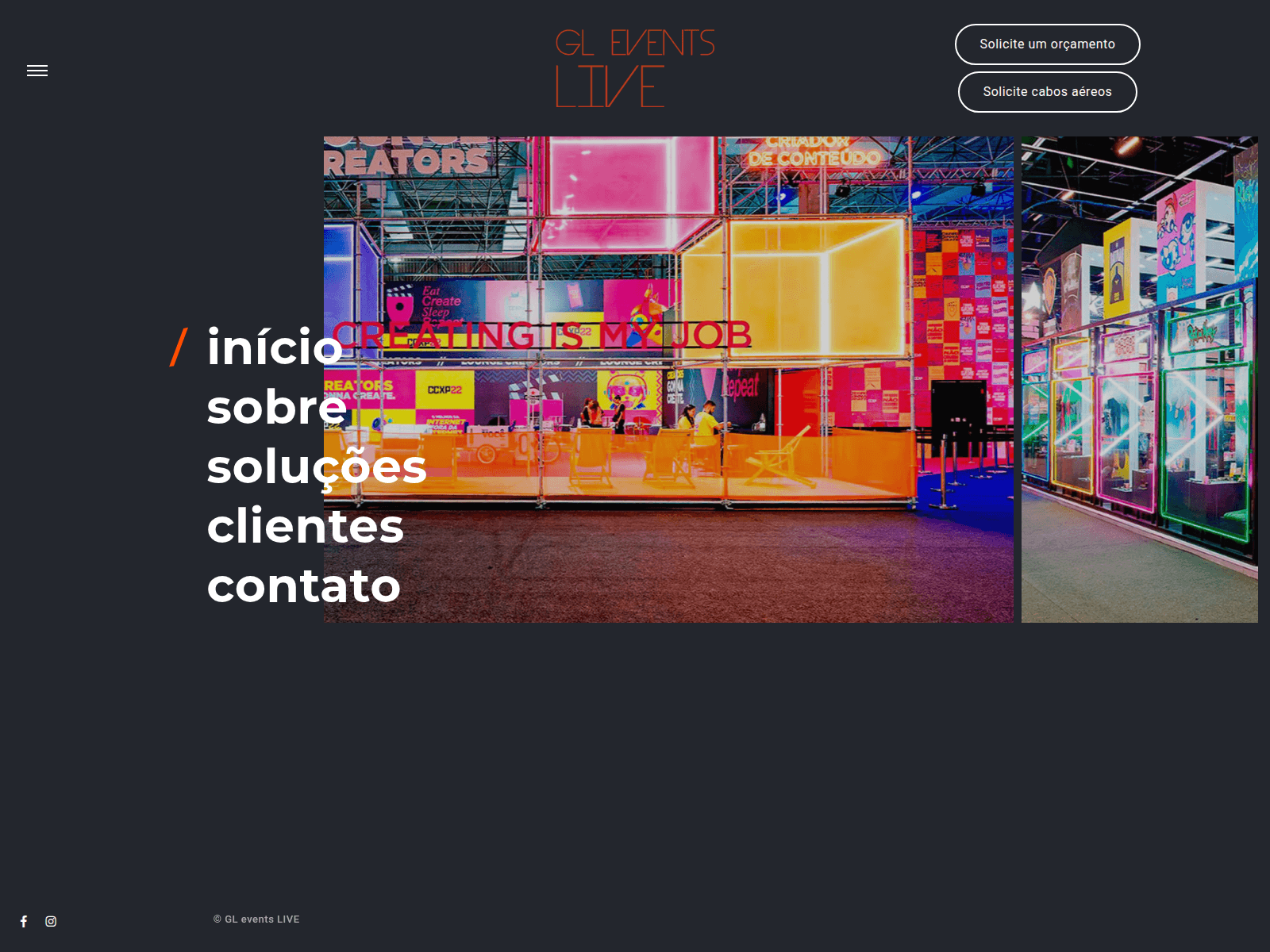 Screenshot of gleventslive.com.br
