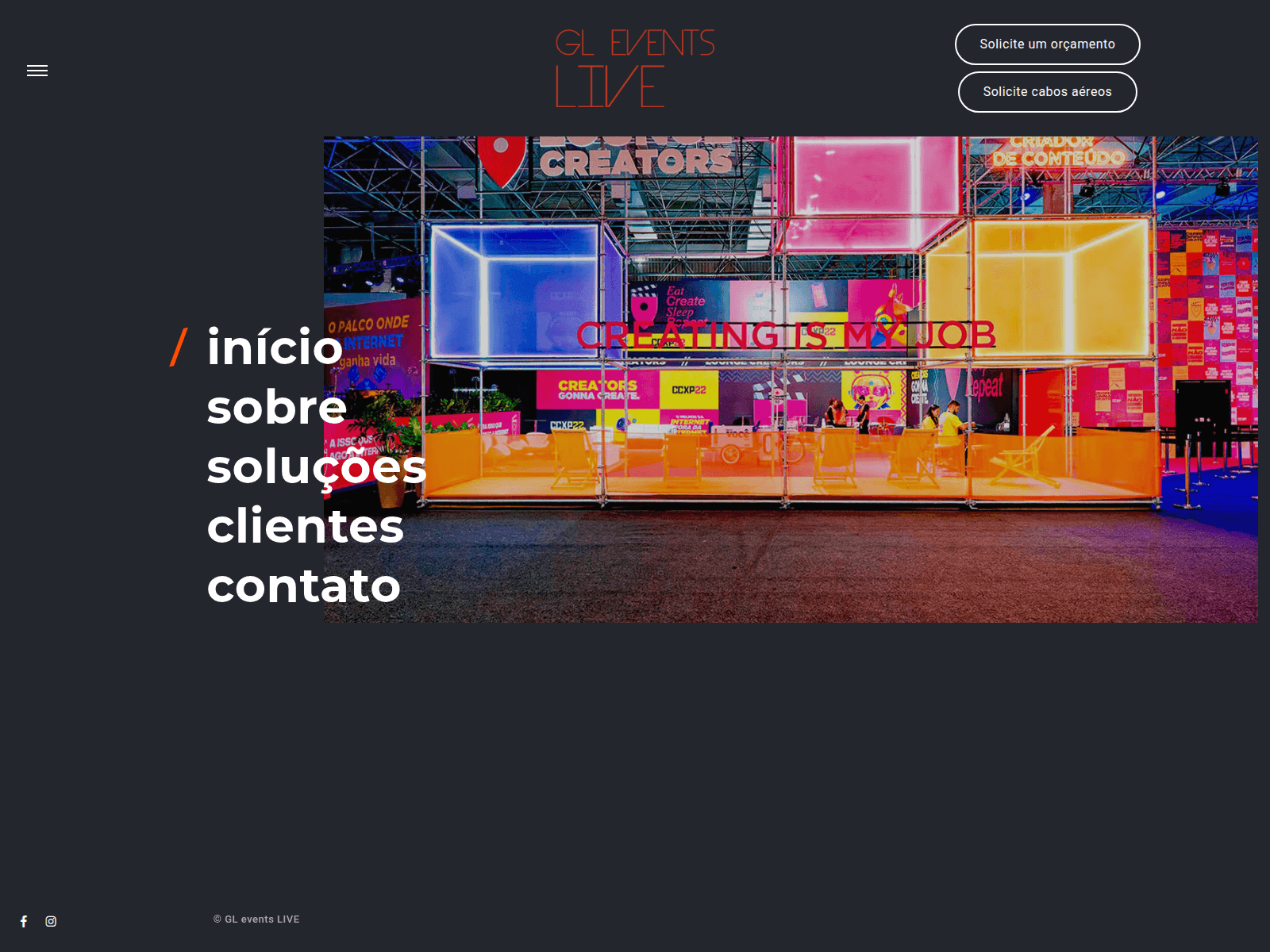 Screenshot of gleventslive.com.br