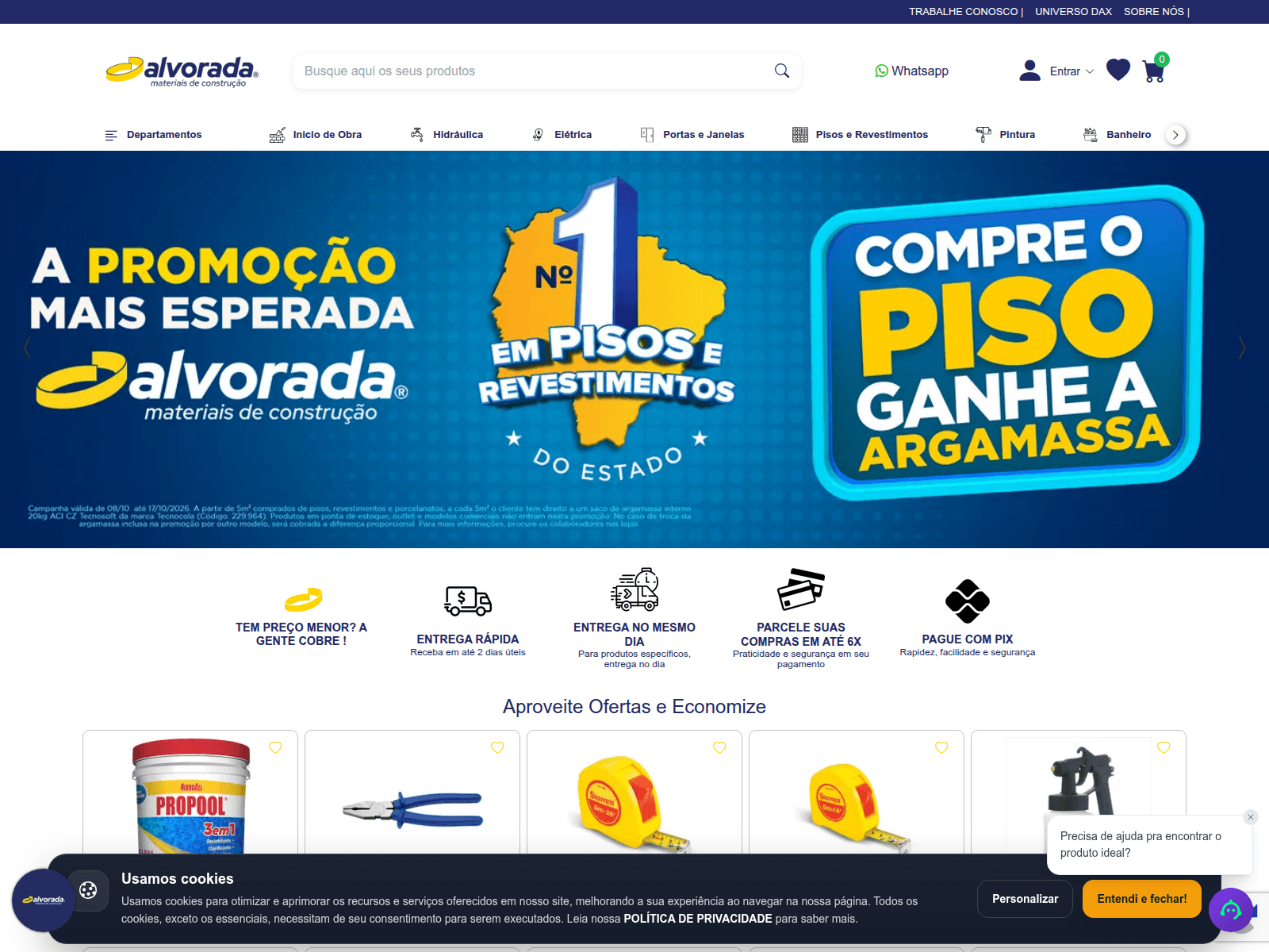 Screenshot of alvoradams.com.br