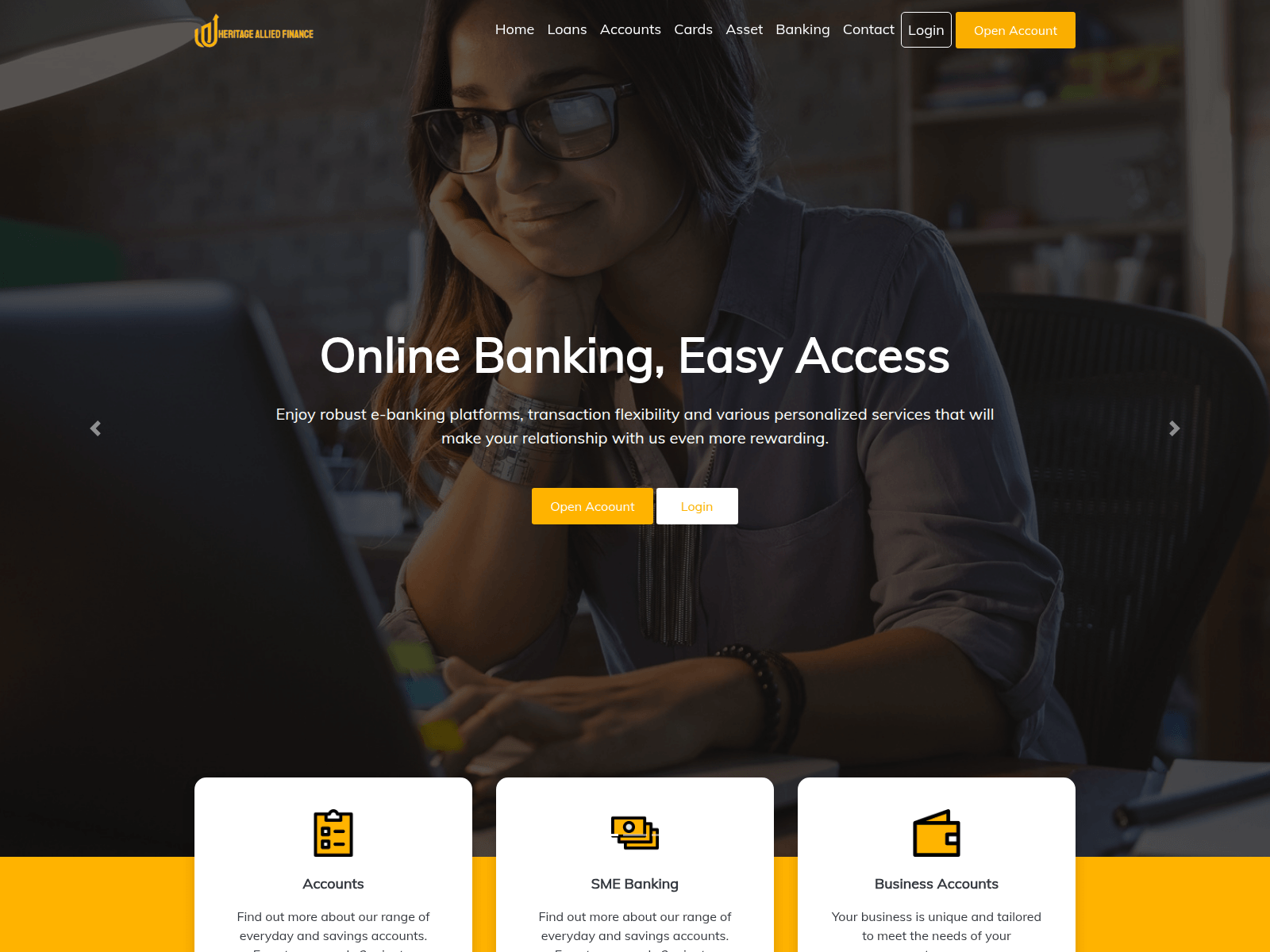 Screenshot of heritagealliedfinance.com