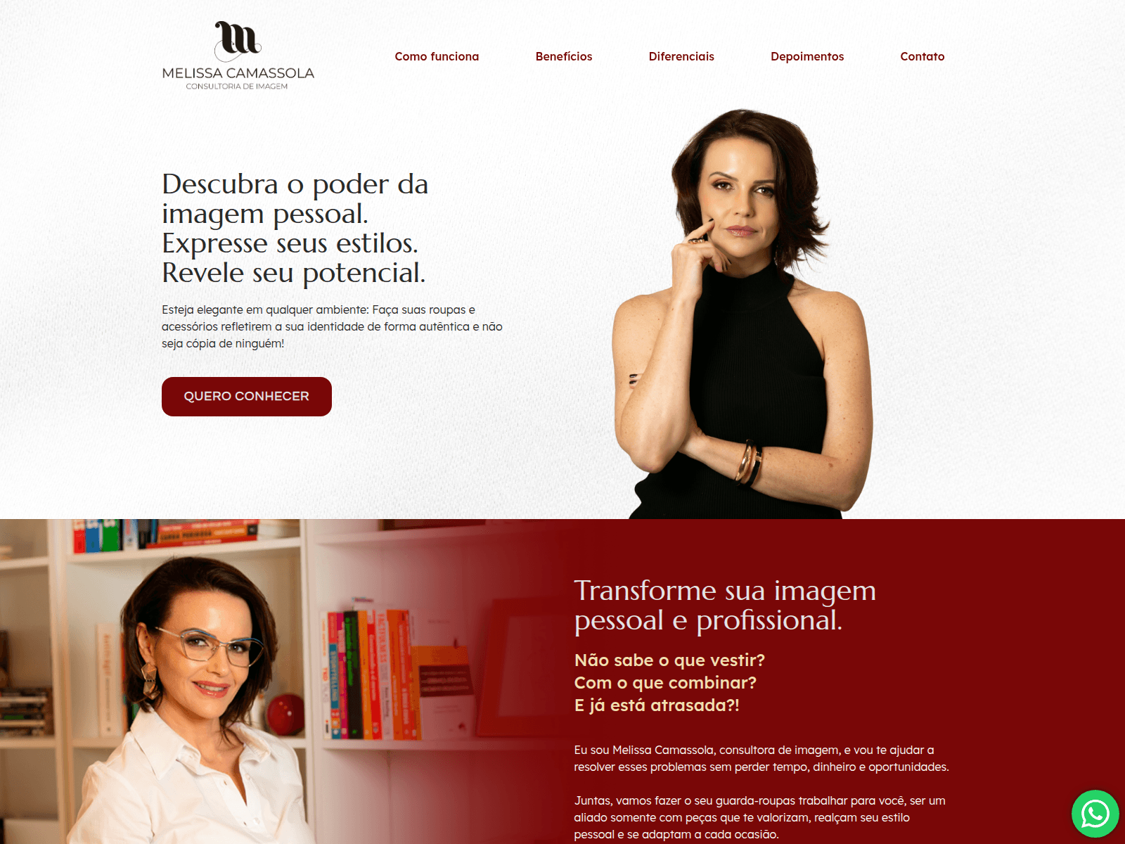 Screenshot of melissacamassola.com.br