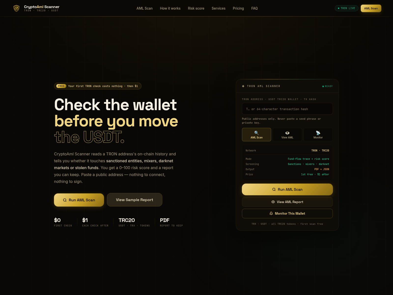 Screenshot of cryptoaml-scanner.vercel.app