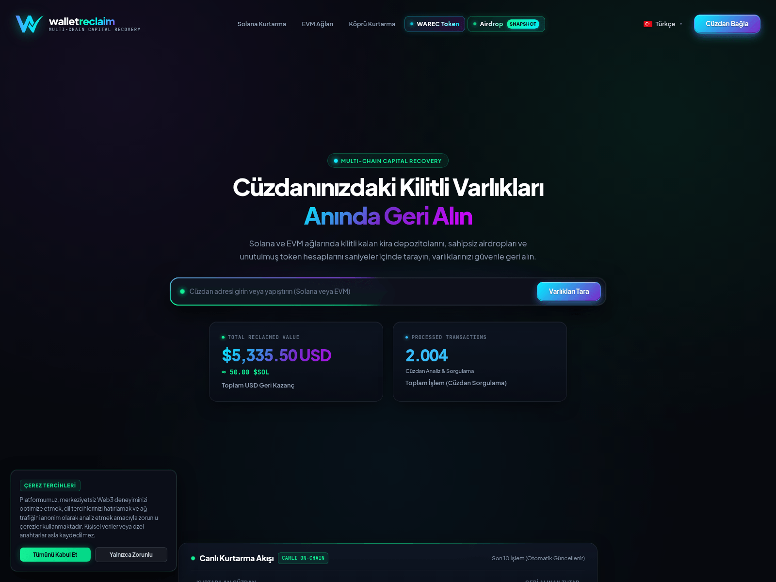 Screenshot of walletreclaim.com
