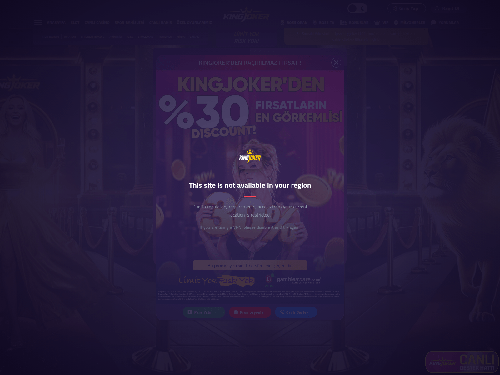 Capture d’écran de kingjoker1100.com