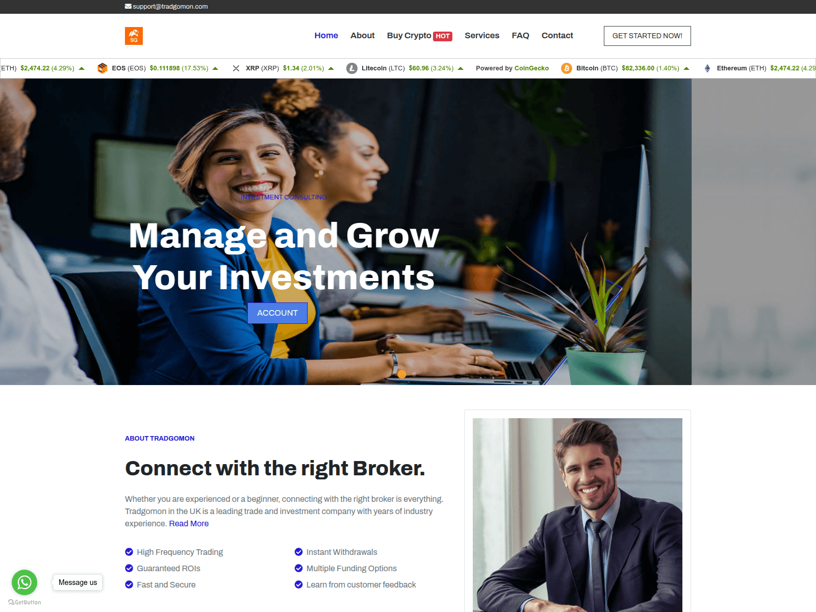 Screenshot of tradgomon.com