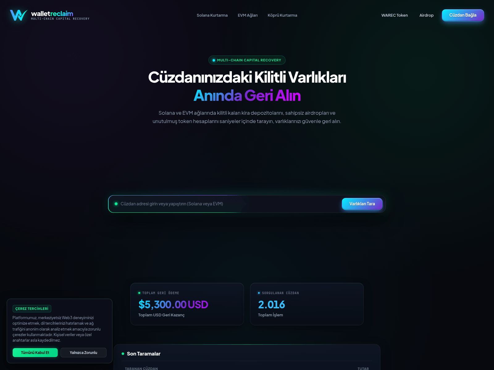 Screenshot of walletreclaim.com