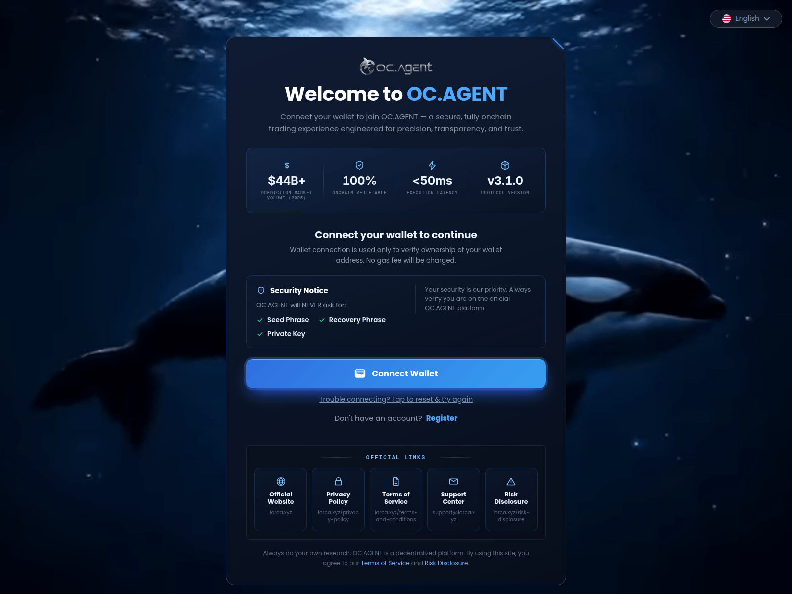 Снимок экрана dapp.ocaccess.blog