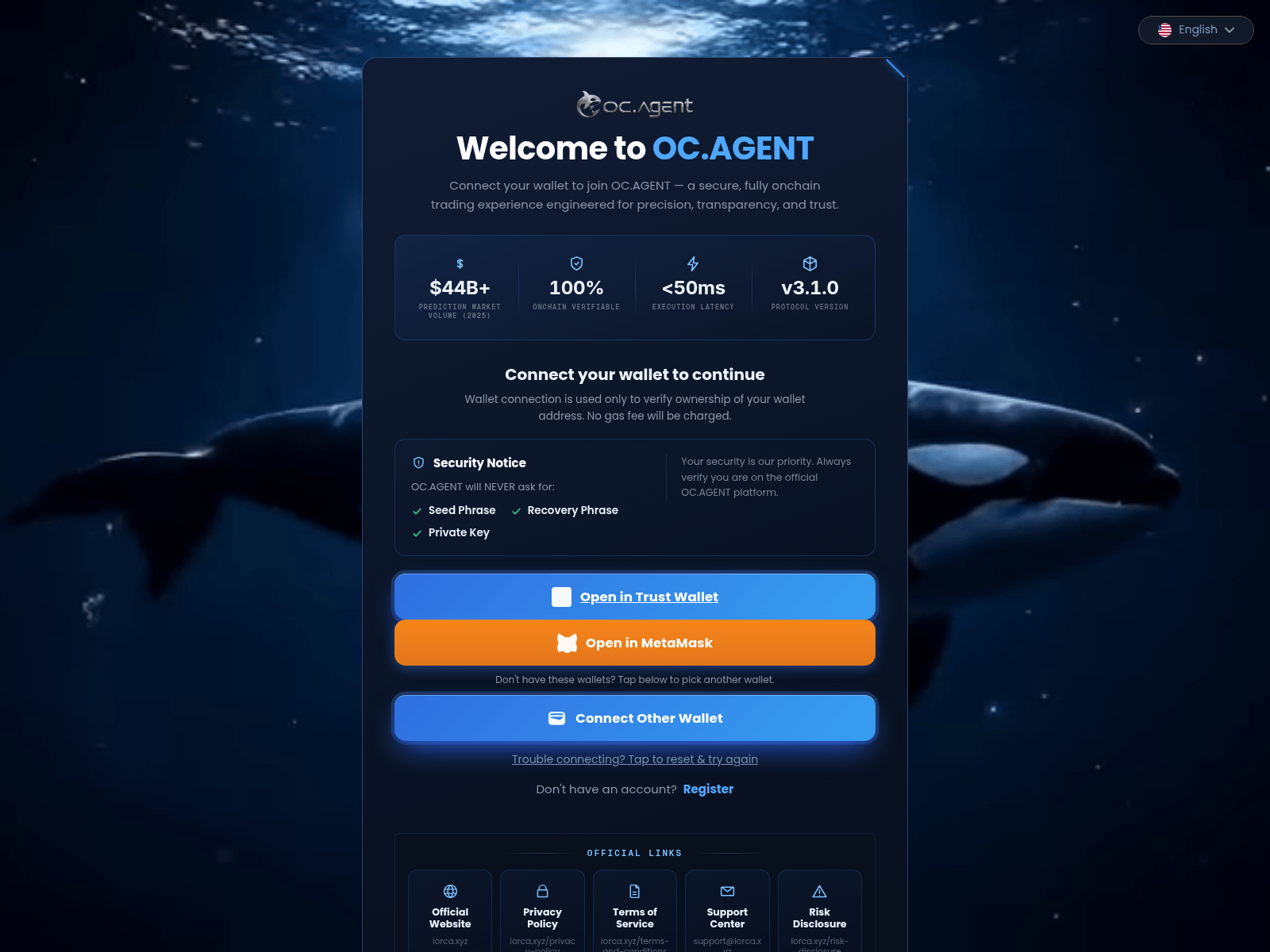 Снимок экрана dapp.ocaccess.blog