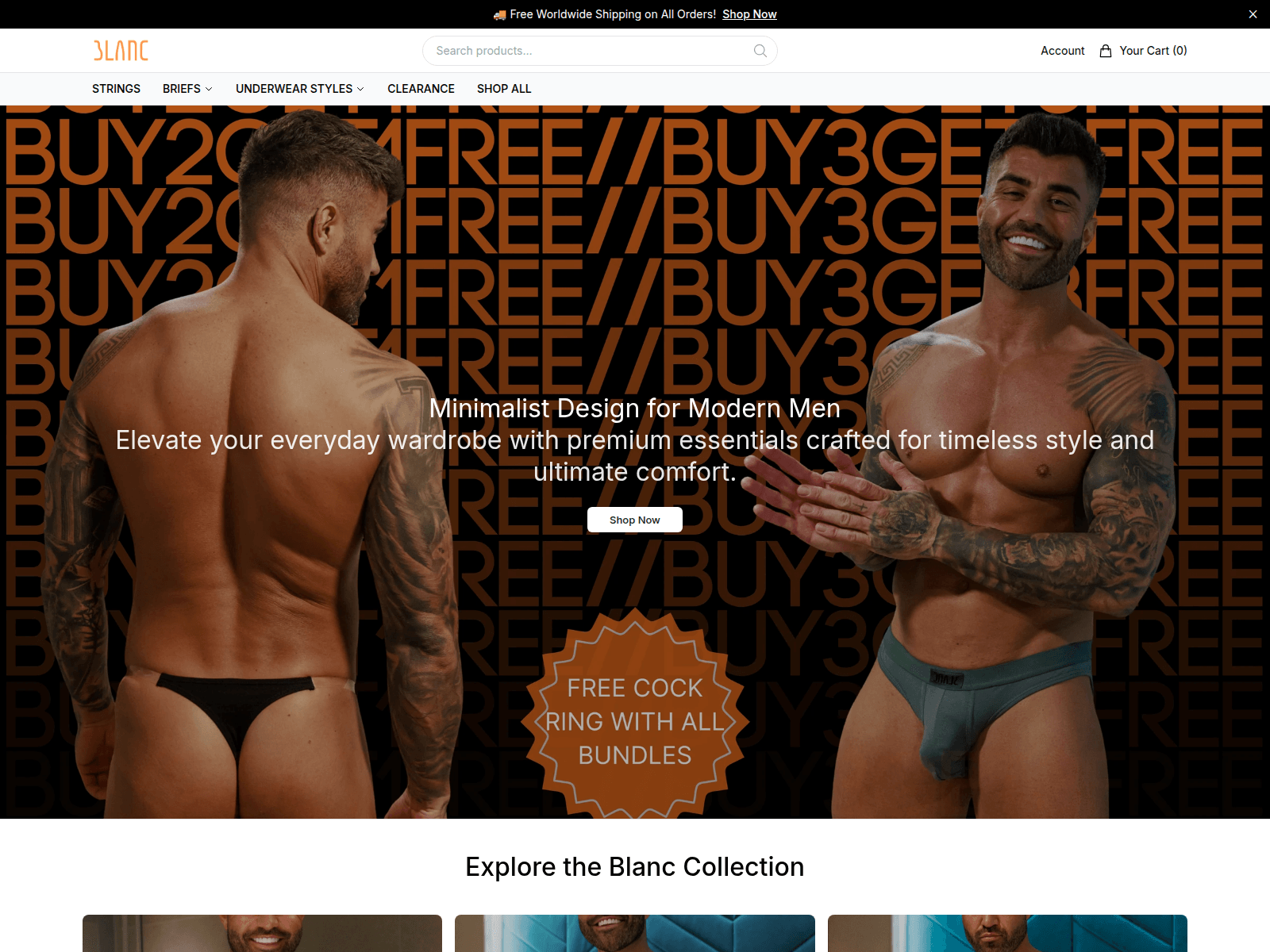Screenshot of blancmenswearstudio.shop