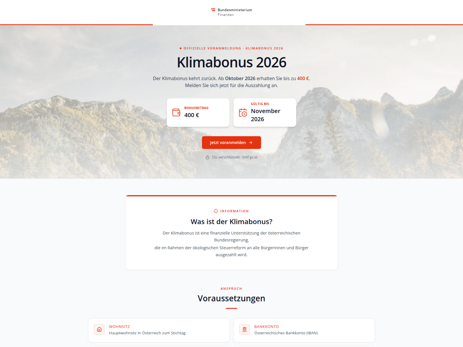 Screenshot of klimabonus-beantragen.net