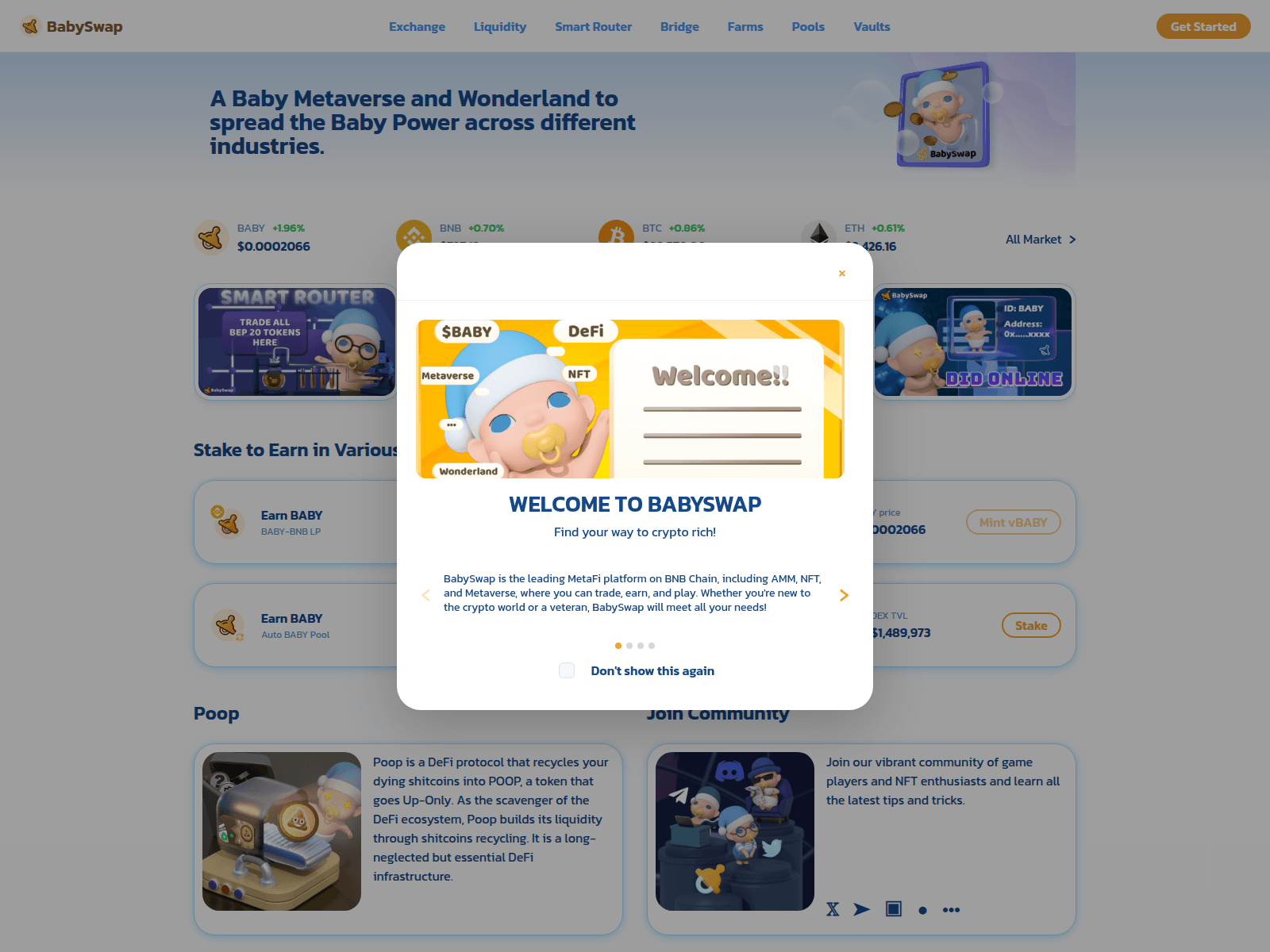 Снимок экрана babyswap.co