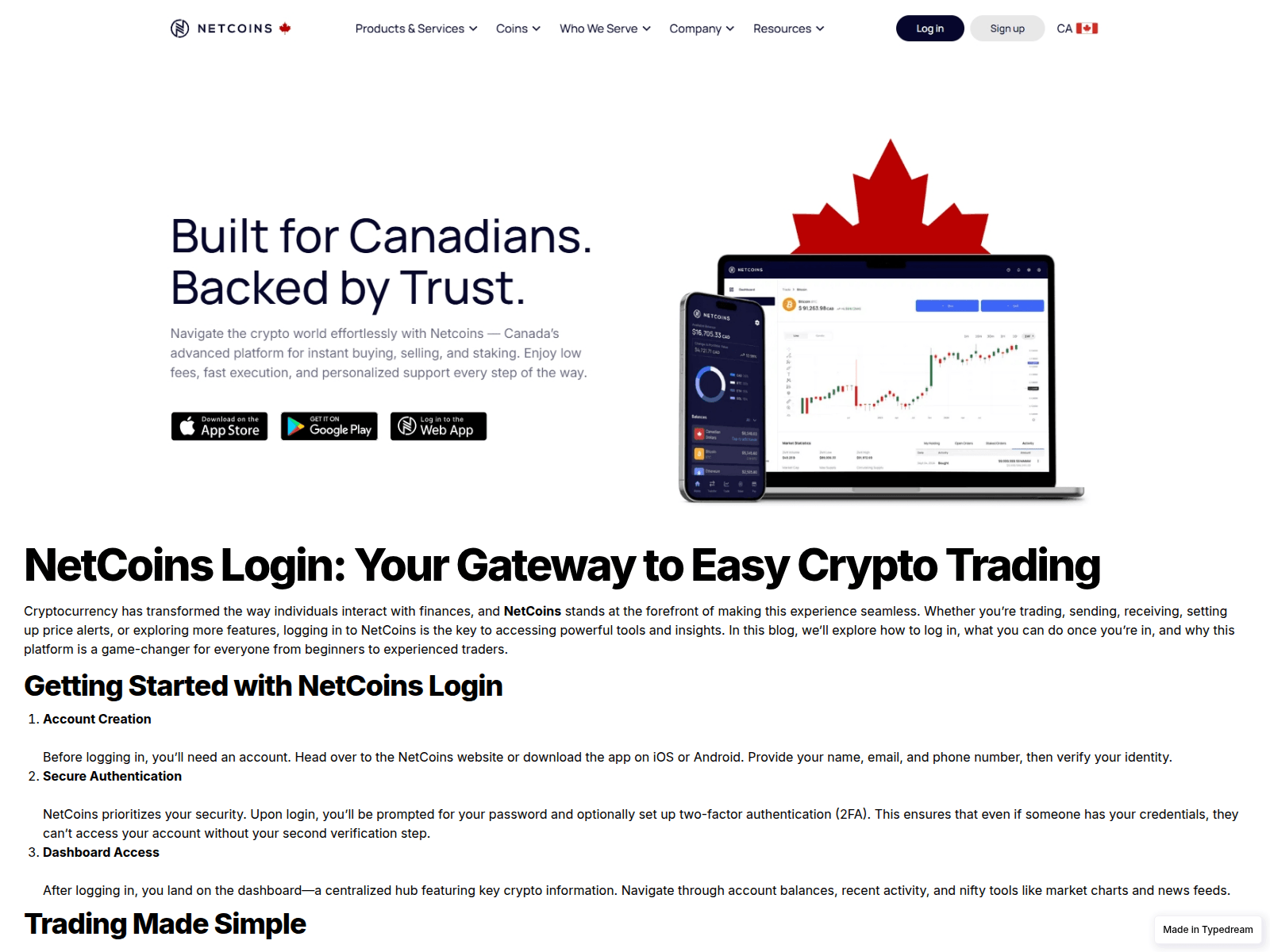 Screenshot of web-netcoins-login-doc.typedream.app