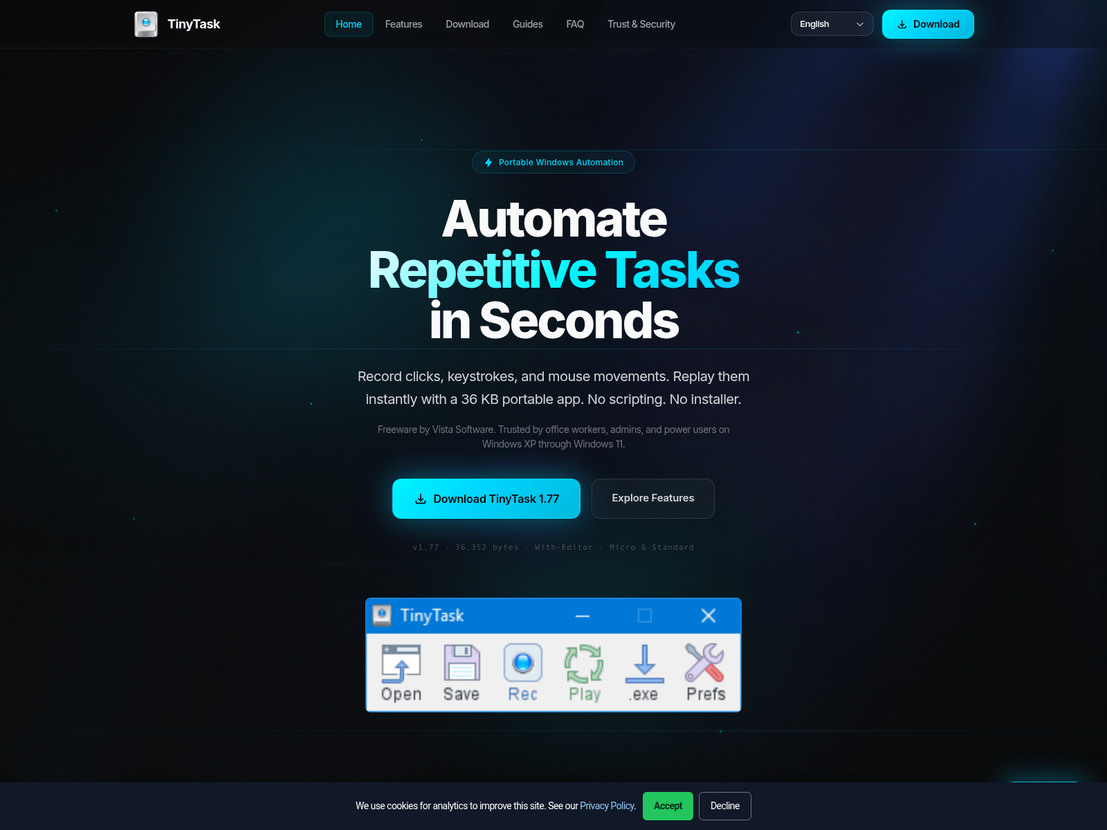 Screenshot von tinytask.cc