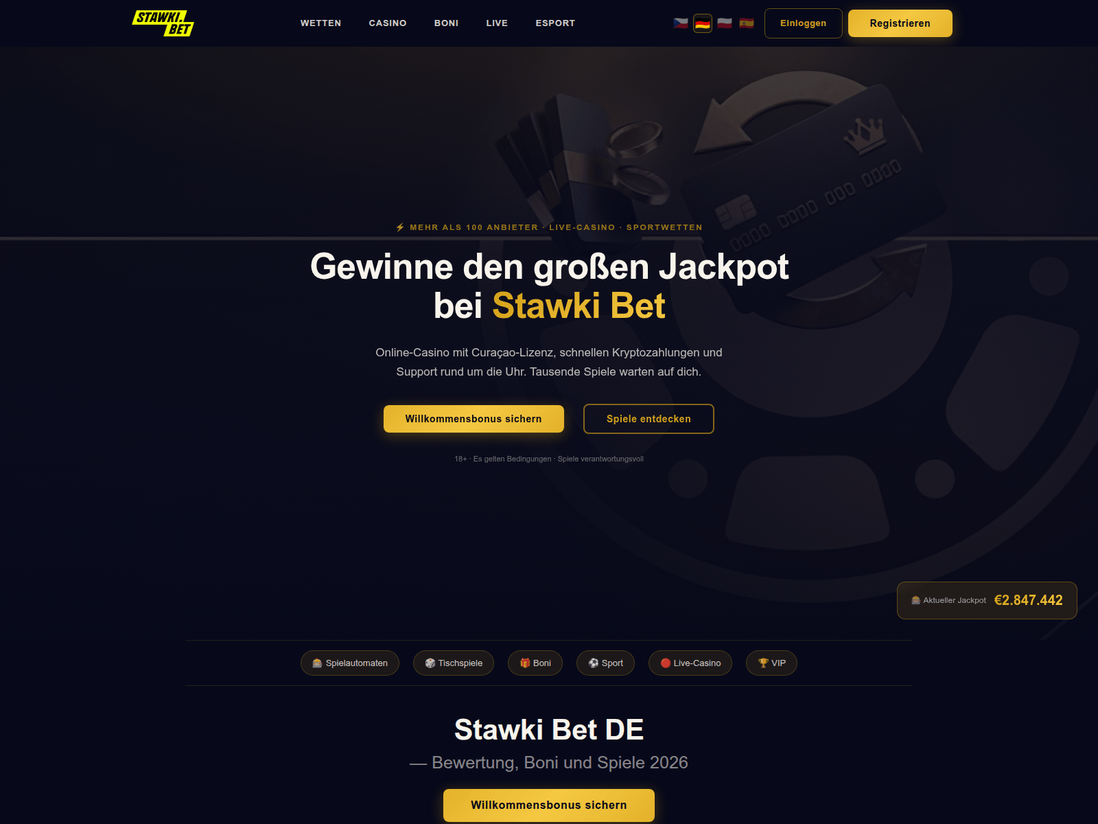 Screenshot of stawkibets.de