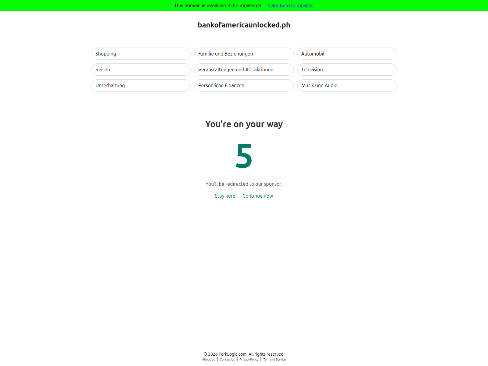 Screenshot von bankofamericaunlocked.ph