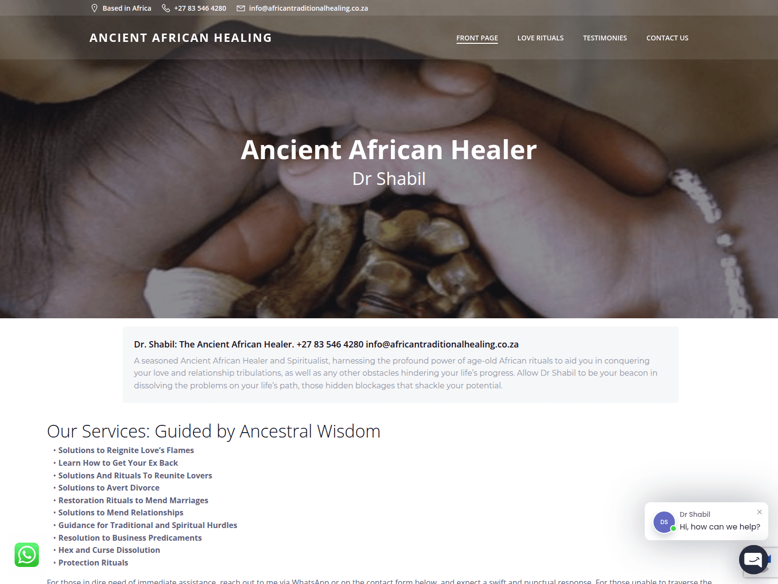 africantraditionalhealing.co.za 的截图