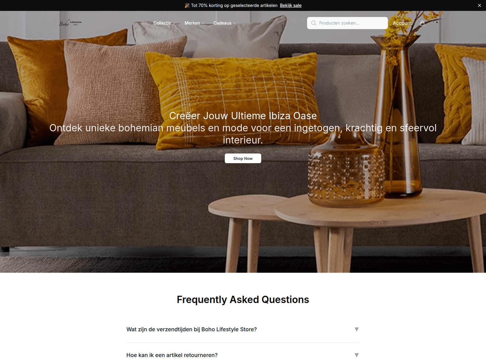 Screenshot of boholifestylestore.shop